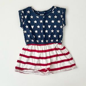 Baby Gap Hearts and Strips Red White and Blue Dress Size 18-24 Months